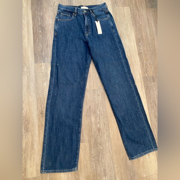 NWT! Habitual Nelle Relaxed Straight Leg Jeans With Rhinestones - Size 2 (26)